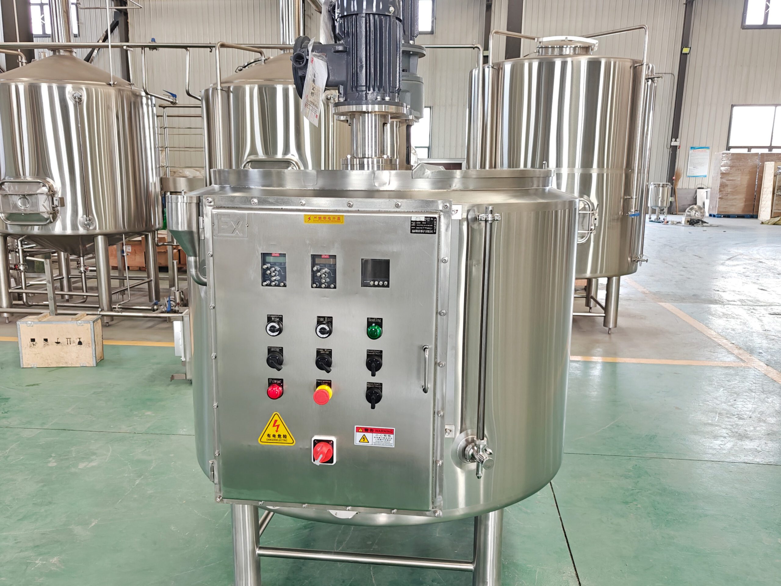 1000L beverage production equipment with stainless steel mixing system
